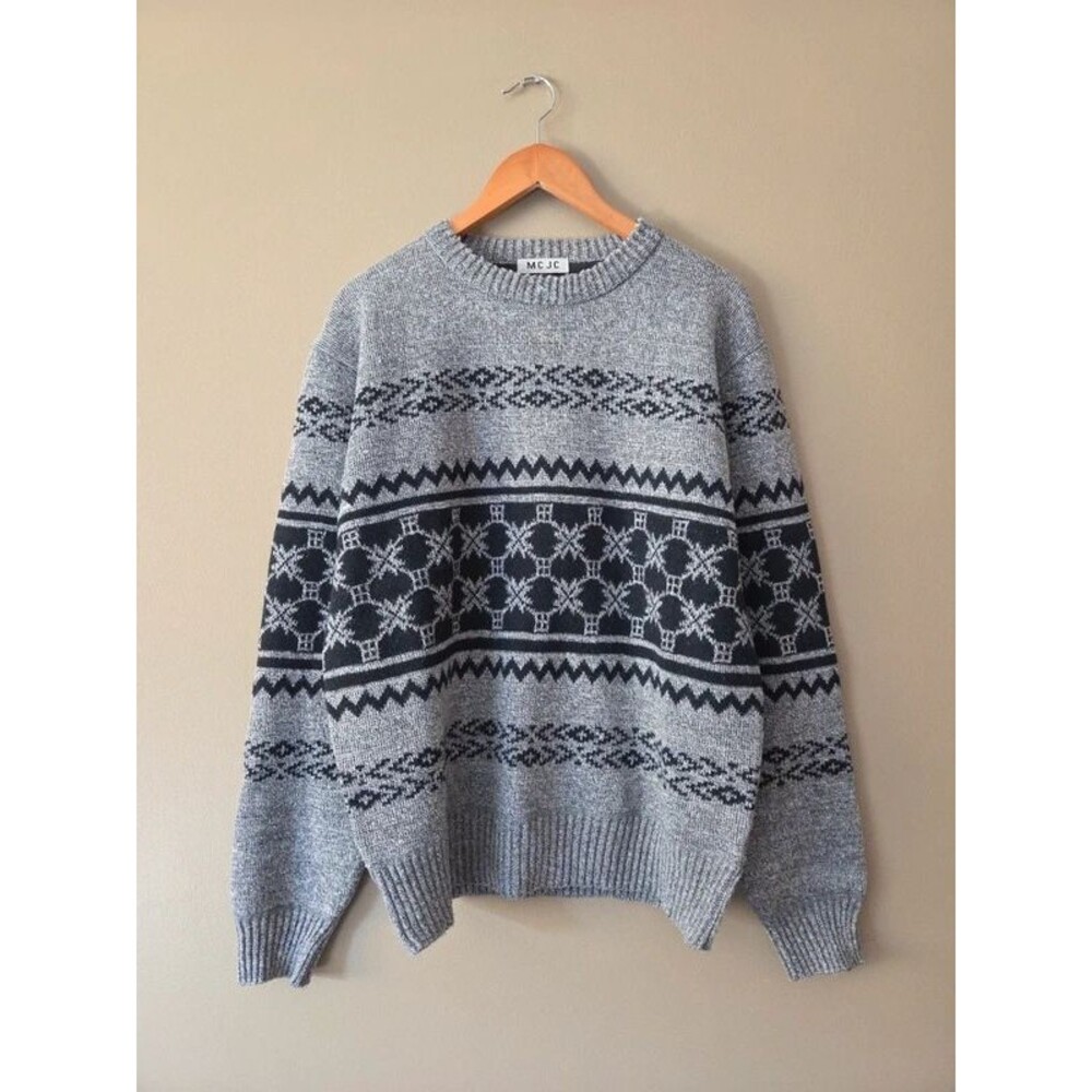 Grey grandpa sweater
